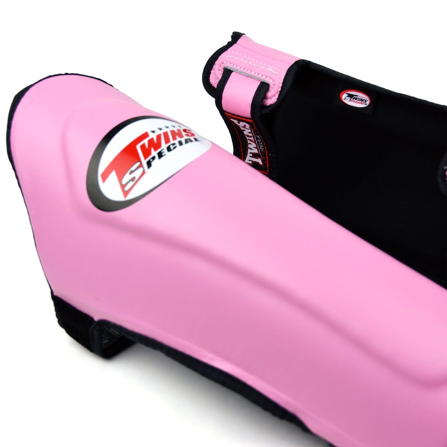 Twins Special Muay Thai Boxing SGL10 Leather Shin Pads - Pink