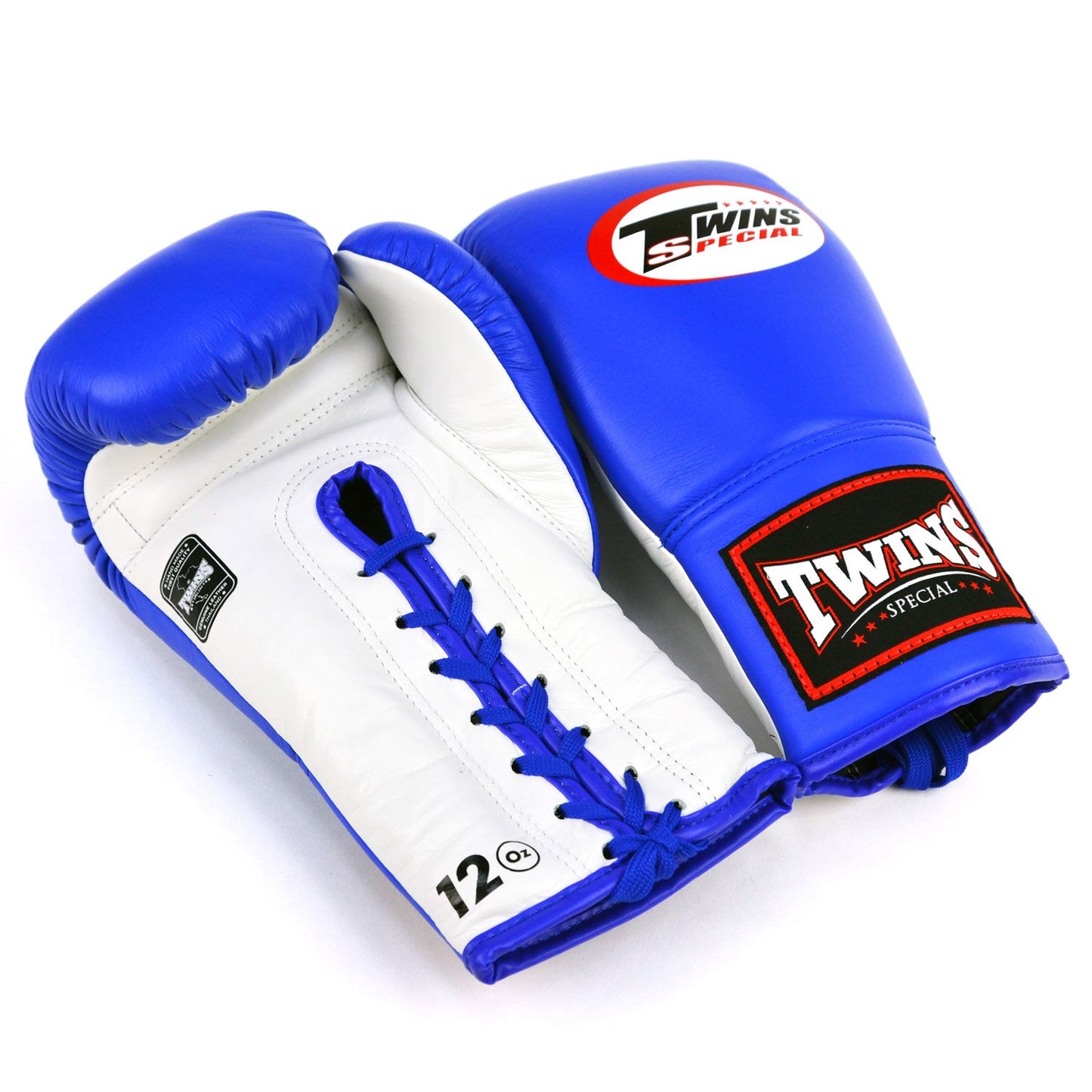 Twins Lace-up Muay Thai Boxing Gloves Blue-White