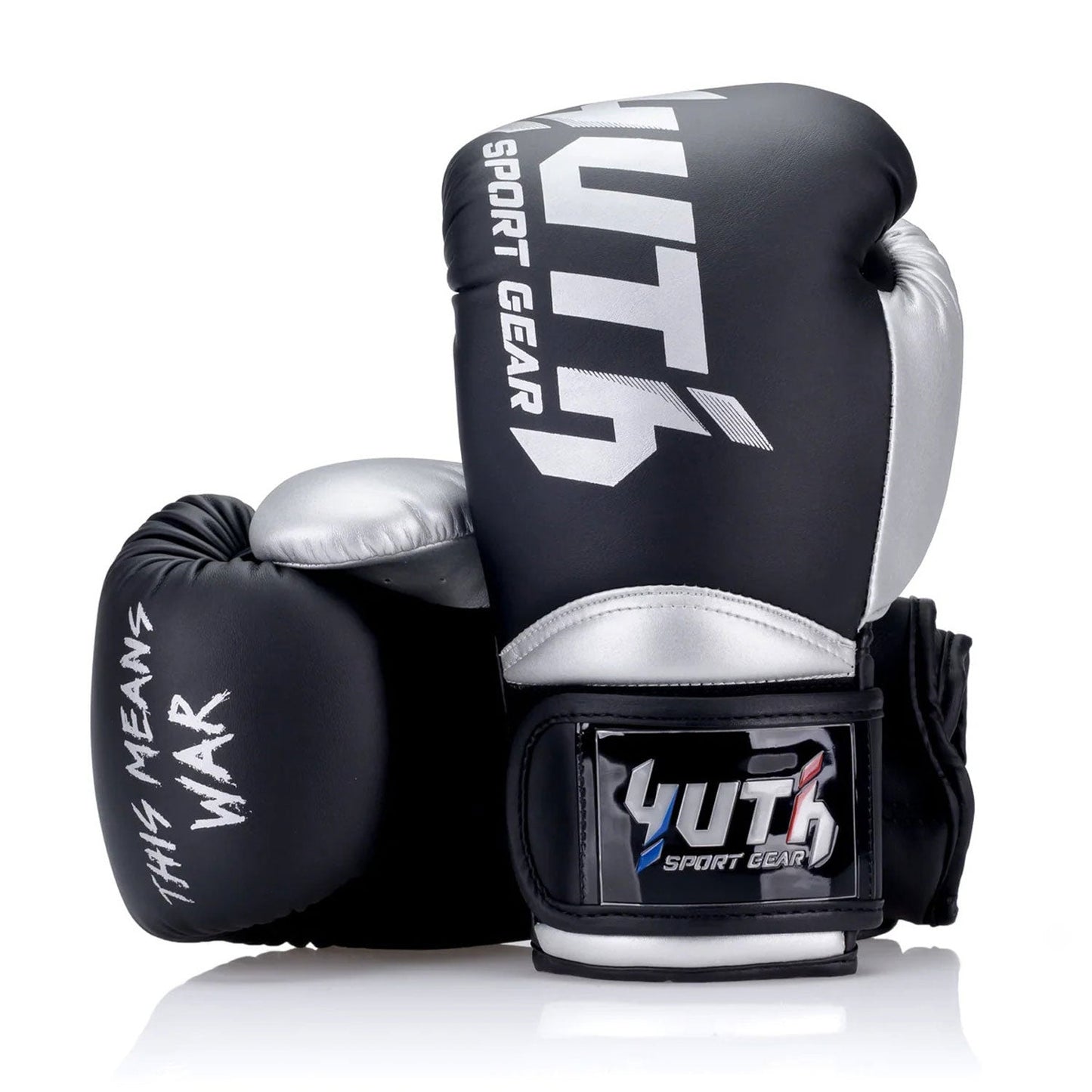 Yuth Muay Thai Boxing Gloves - Supportive Black-Silver