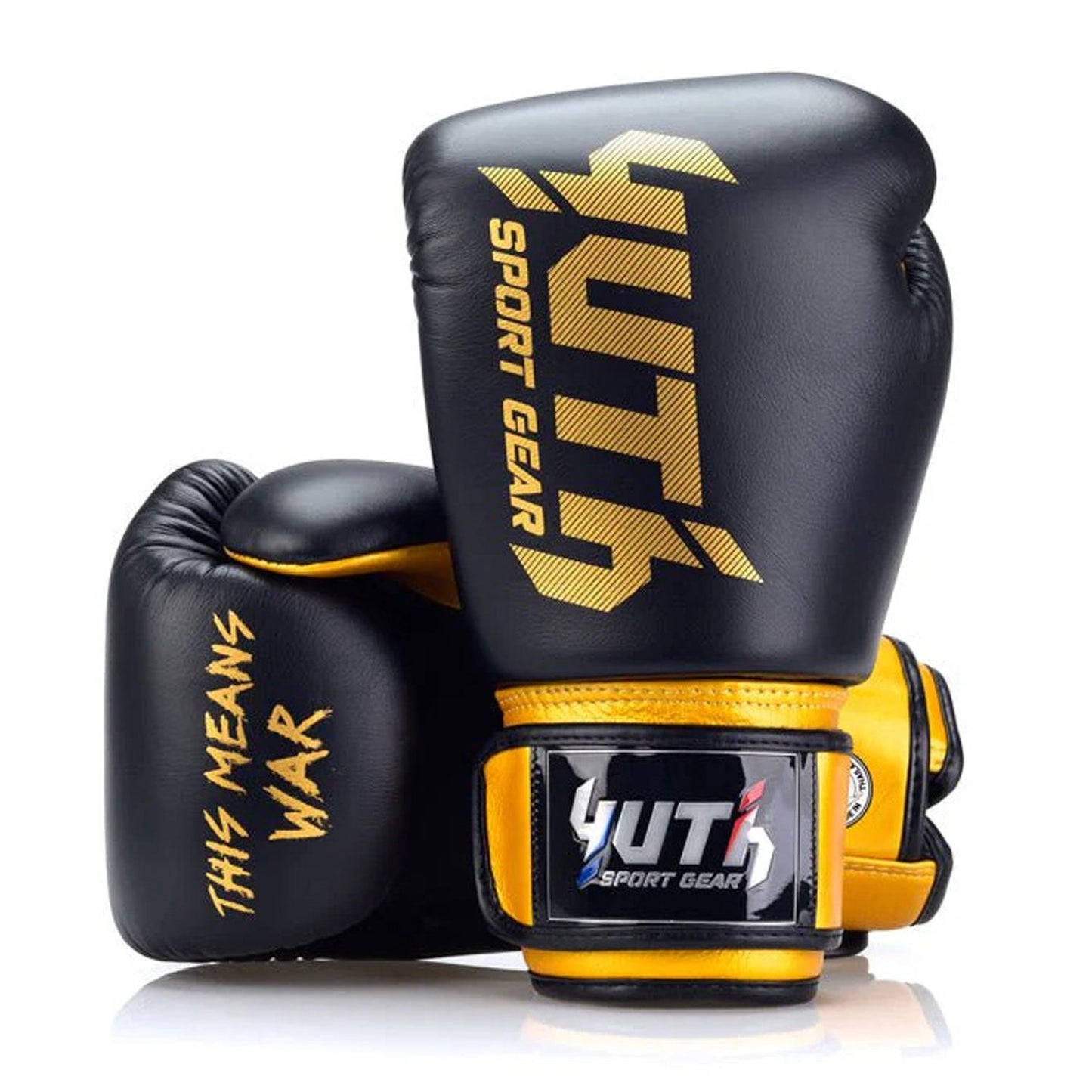 Yuth Muay Thai Boxing Gloves - Gold Line Black-Gold