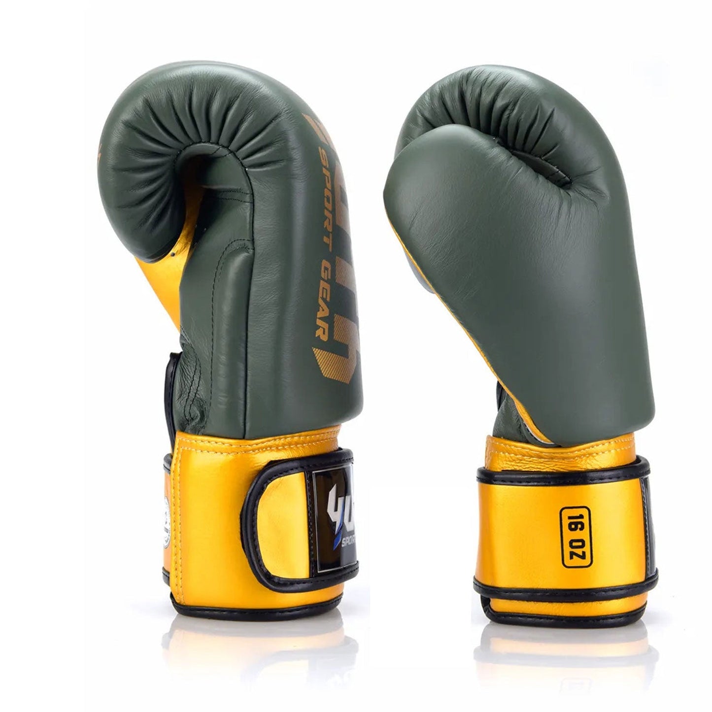 Yuth Muay Thai Boxing Gloves - Gold Line Olive-Gold