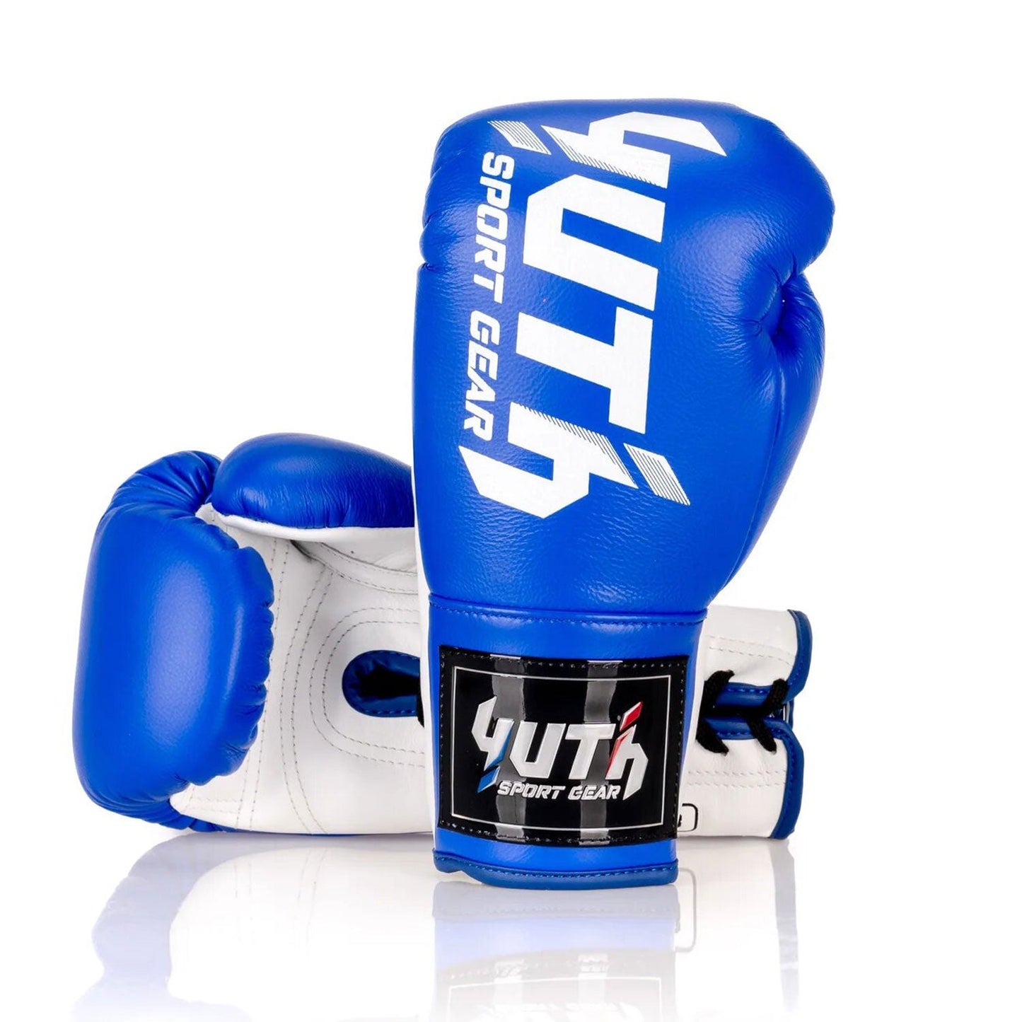 Yuth Muay Thai Boxing Gloves - Lace-Up Blue-White