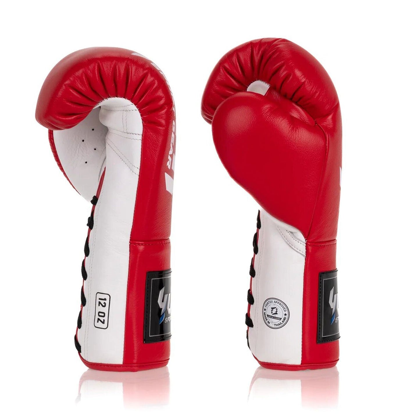 Yuth Muay Thai Boxing Gloves - Lace-Up Red-White