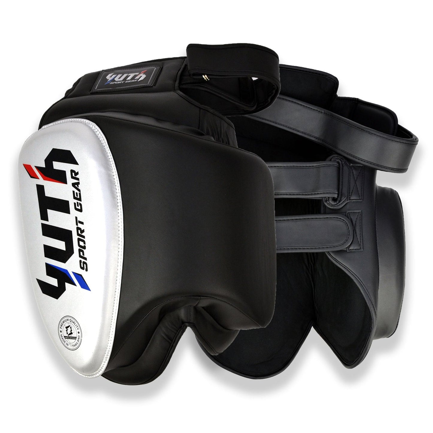 Yuth Muay Thai Boxing Thigh Pads Black-Silver