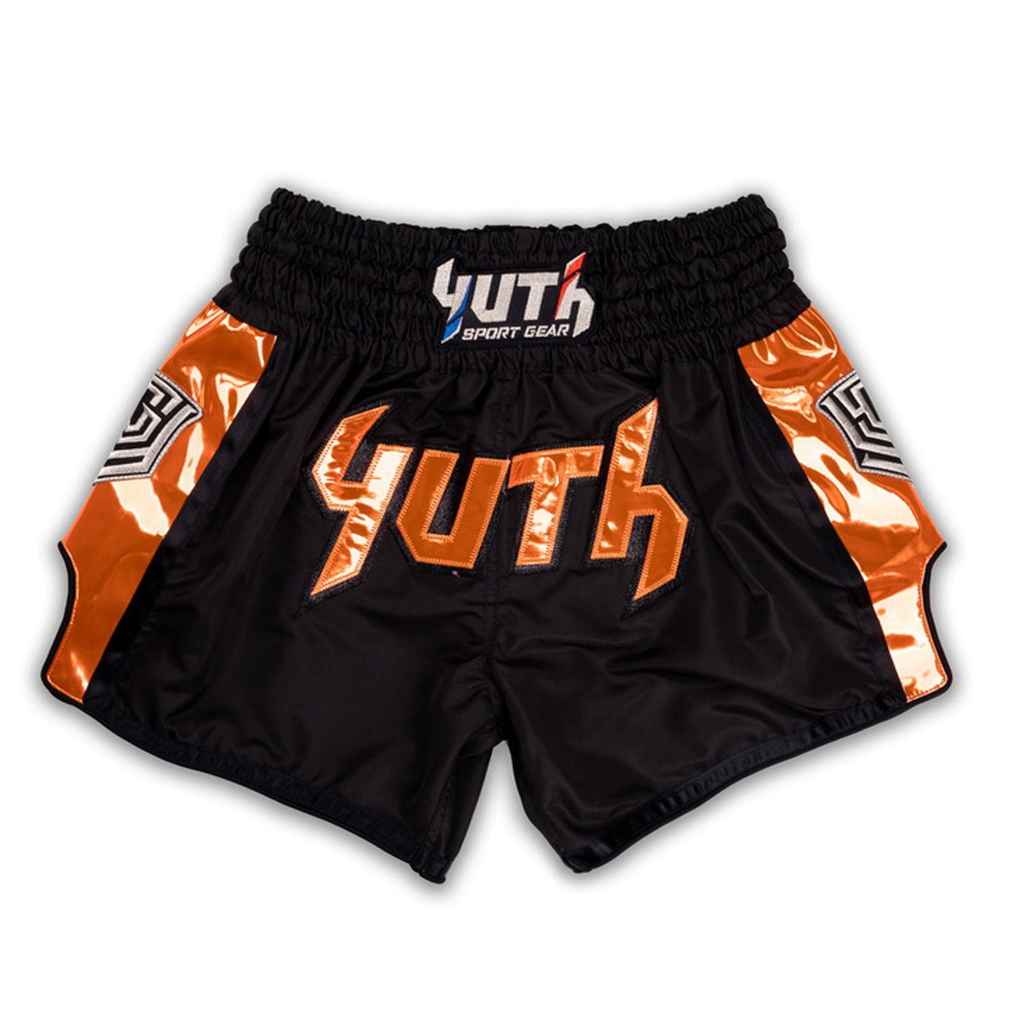Yuth Hologram Muay Thai Boxing Shorts Black-Orange