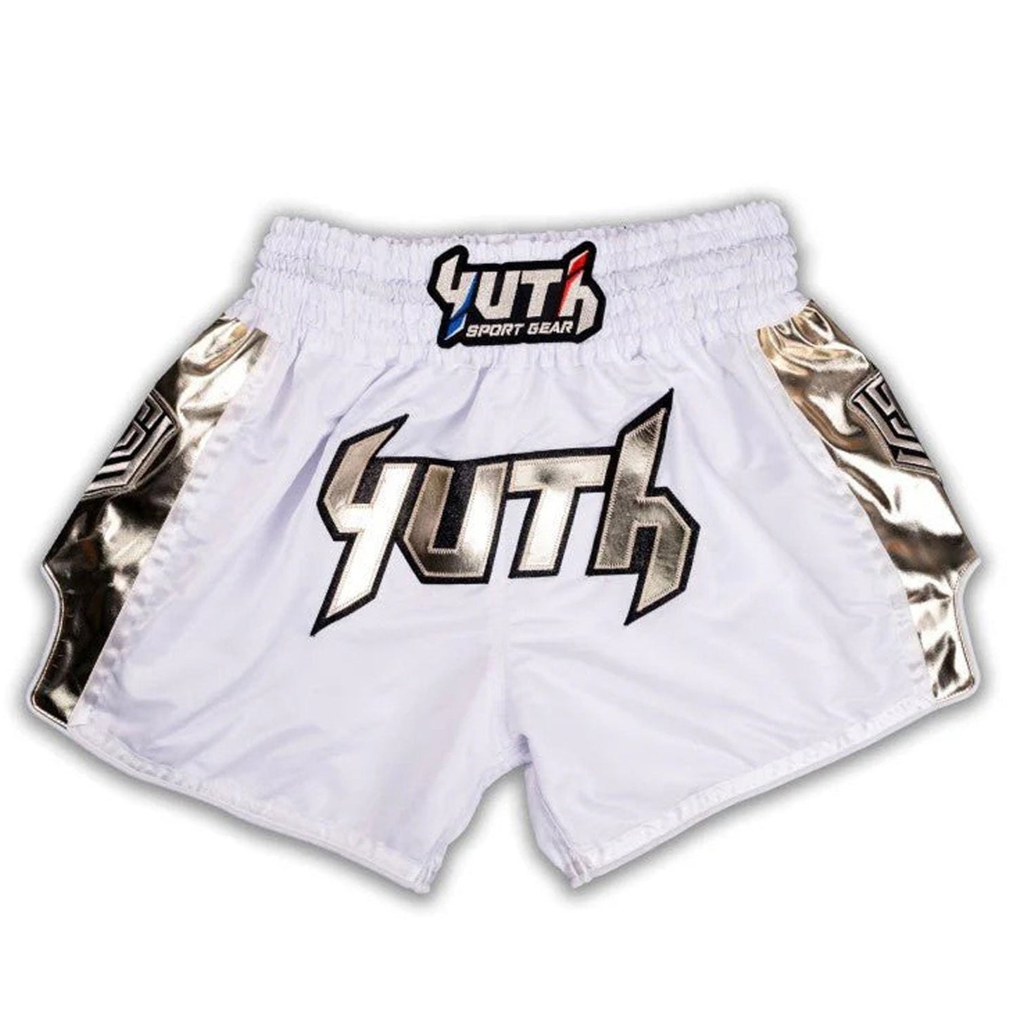 Yuth Hologram Muay Thai Boxing Shorts White-Gold