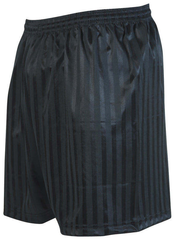 Junior Precision striped continental football shorts with athletic design and lightweight fabric, ideal for sporting activities.