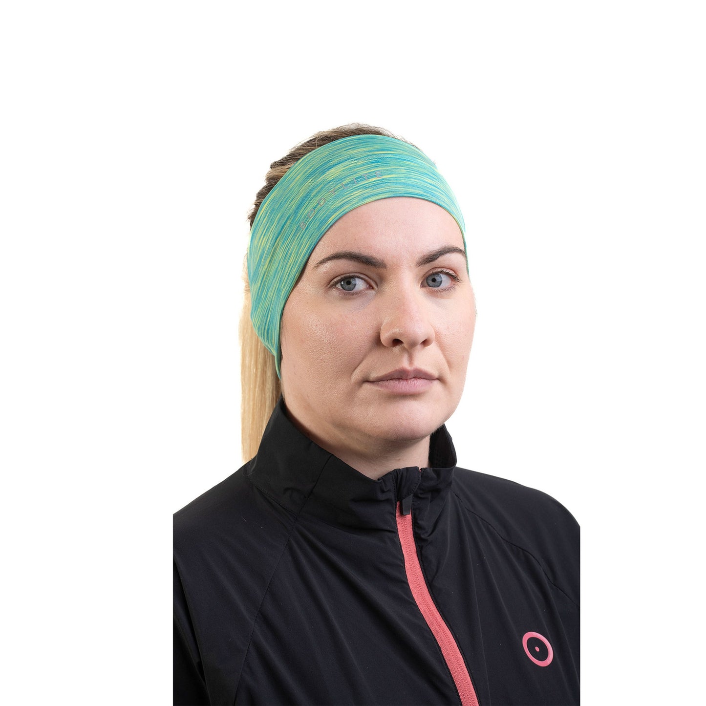 Bodylite Gear summer running headband with moisture-wicking fabric, designed to stay secure during athletic activities.