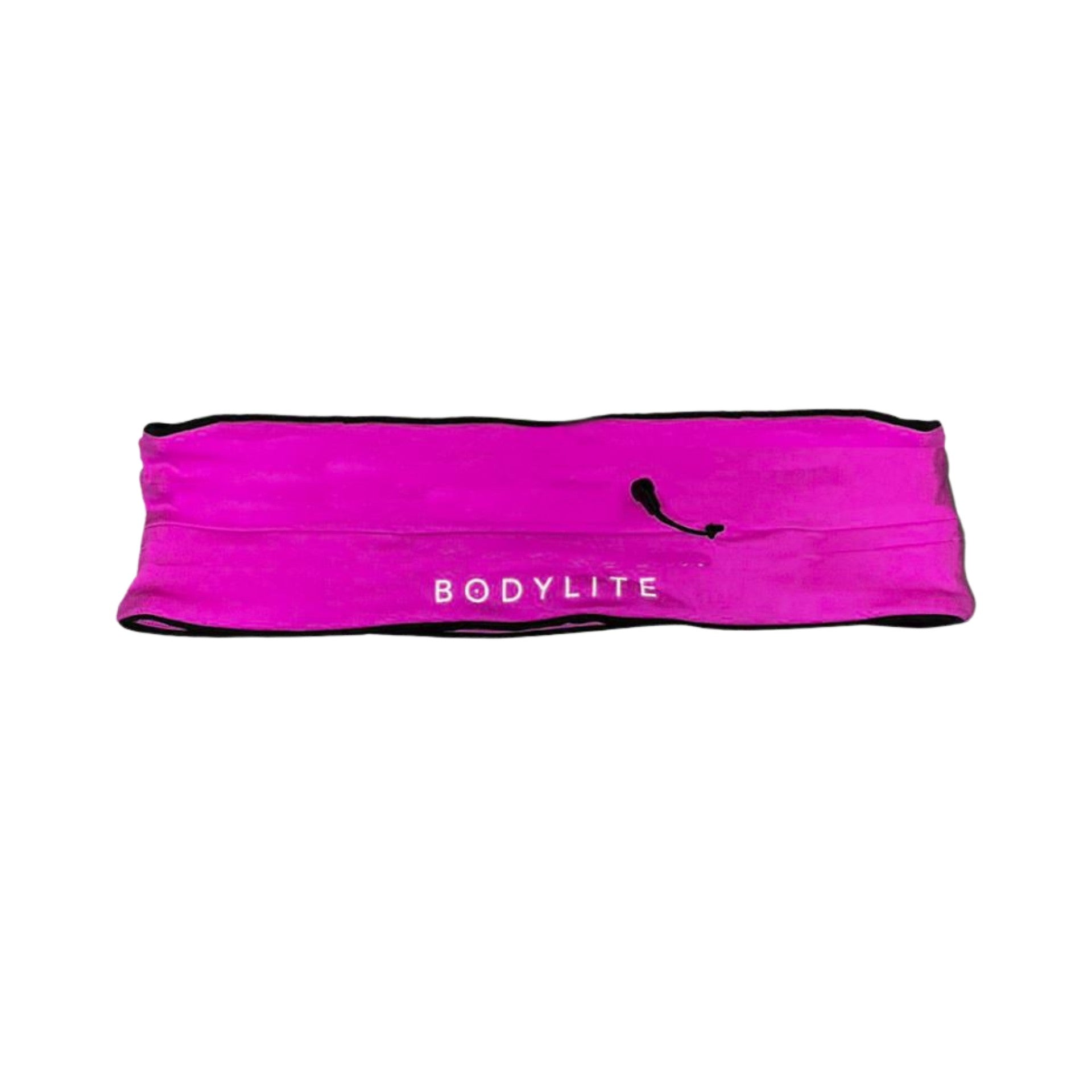 Bodylite Gear compression waist belt for sports, shown in black with adjustable straps and supportive design for active use.