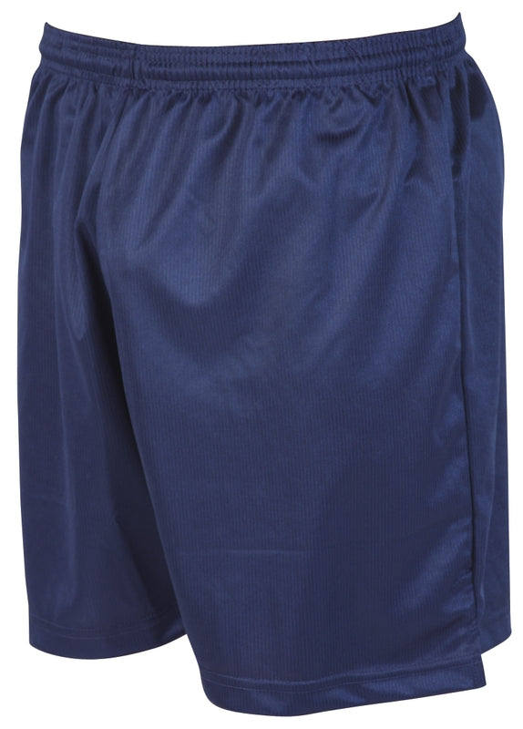 Junior Precision micro-stripe football shorts with breathable fabric and athletic fit, ideal for sports and active wear.