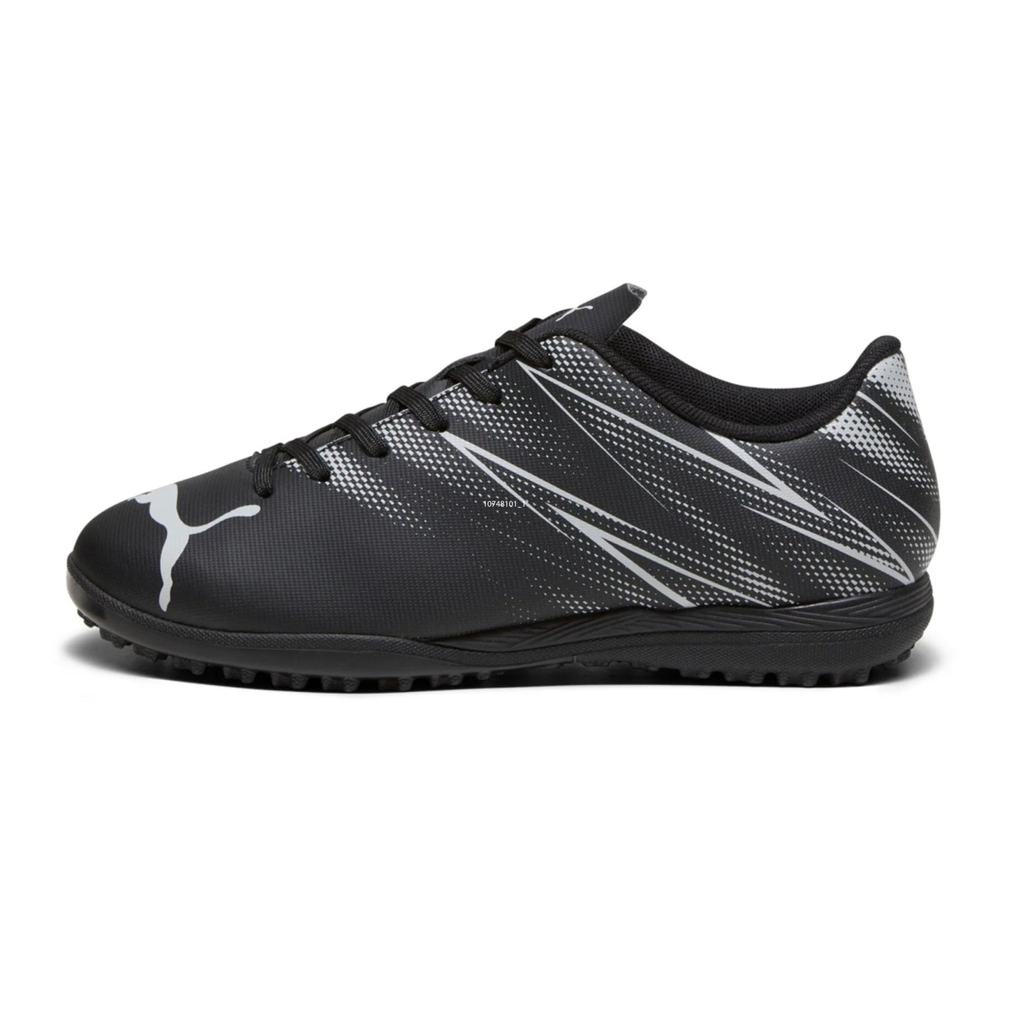 Puma Attacanto Junior TT astro turf football boots with synthetic upper and firm sole for young players in vibrant colors.