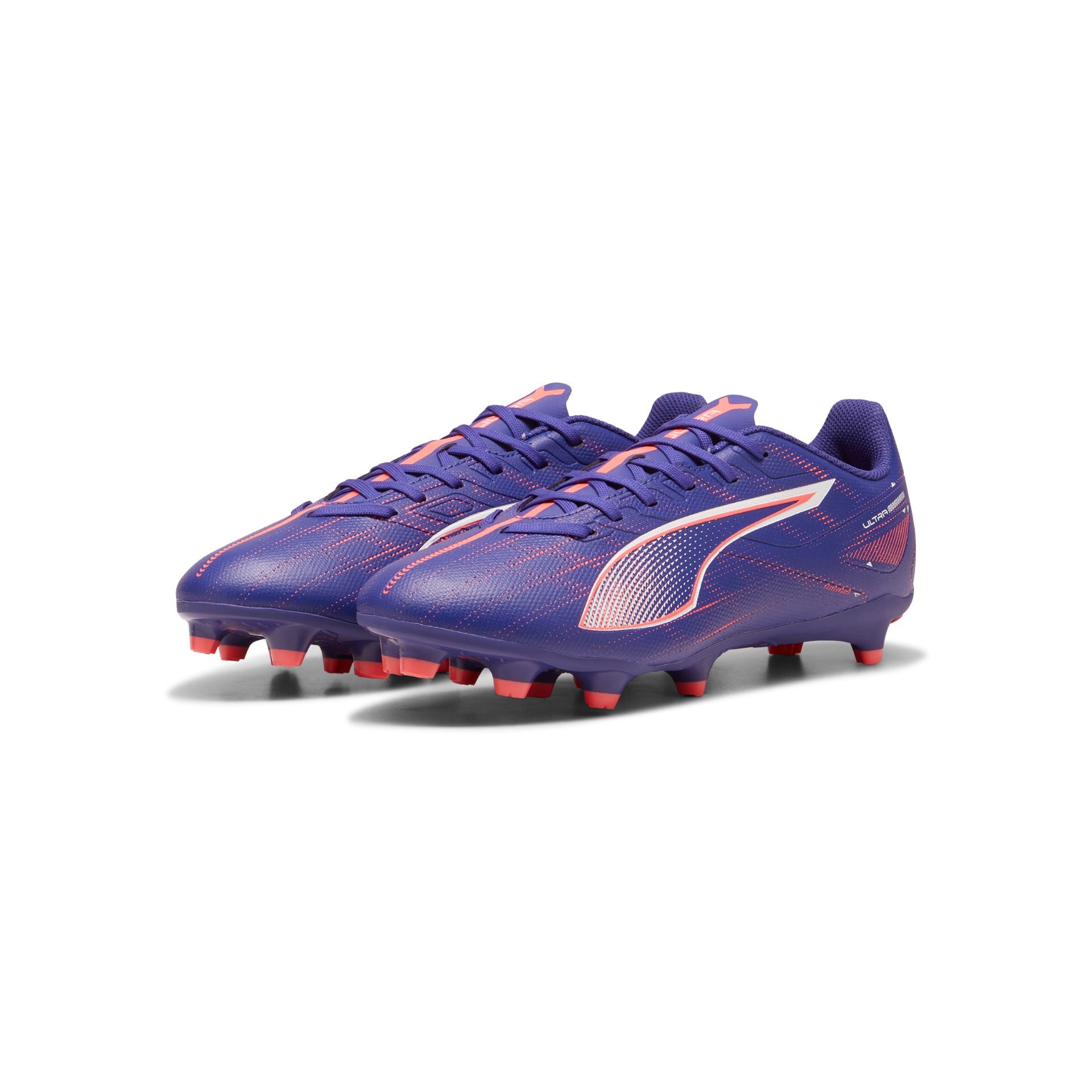 Puma Ultra 5 Play FG/AG football boots with sleek design, synthetic upper, and studded outsole for optimal grip on field.