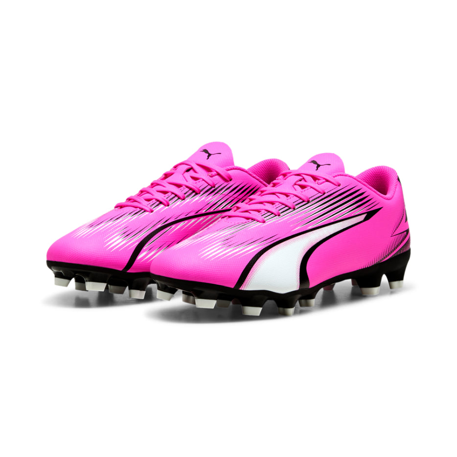 Puma Ultra Play FG/AG football boots with synthetic upper and studded sole for optimal grip on grass and turf fields.