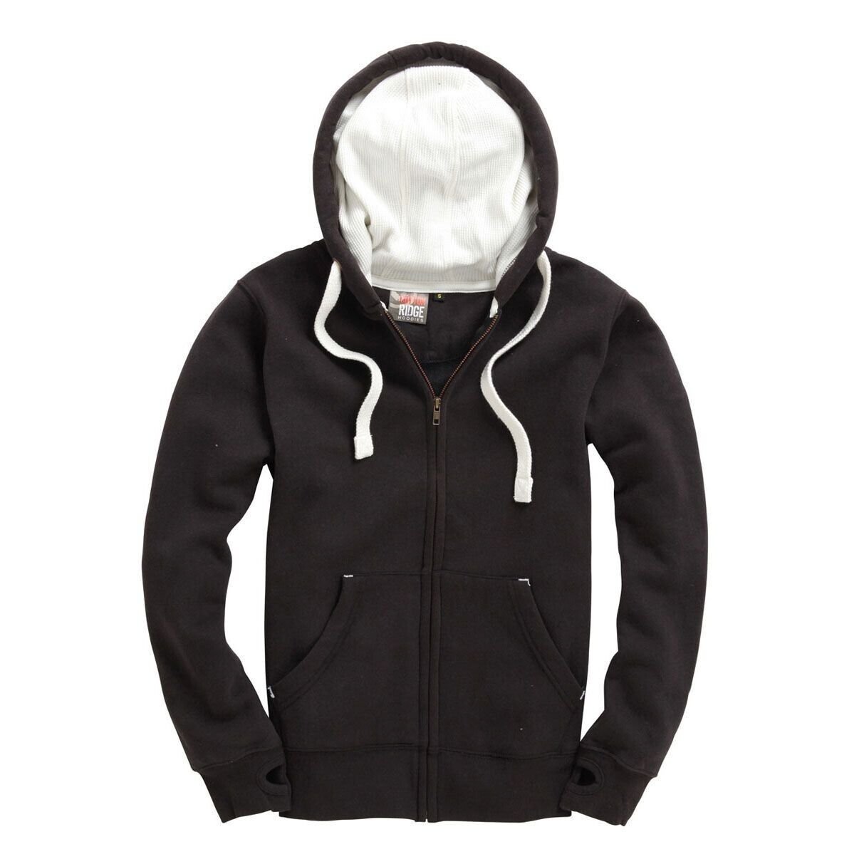 Black Zip Up Hoodie Ultra Premium W81PF Peach Finish 330GSM XS to 2XL