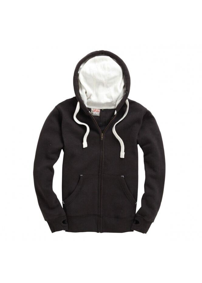 Black Zip Up Hoodie Ultra Premium W81PF Peach Finish 330GSM XS to 2XL