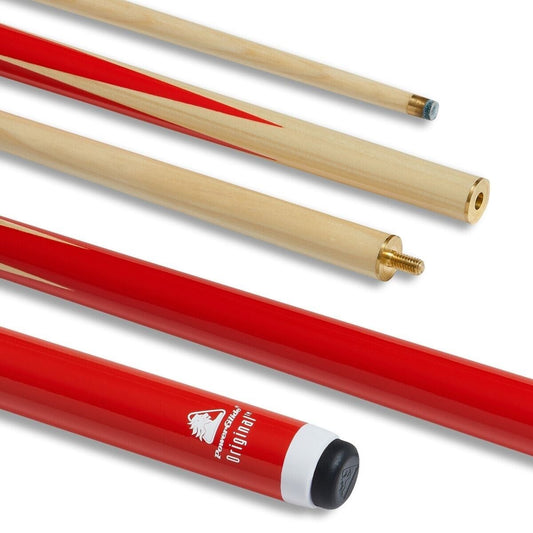 Powerglide Snooker Cue 2 Piece 10mm Tip - Red