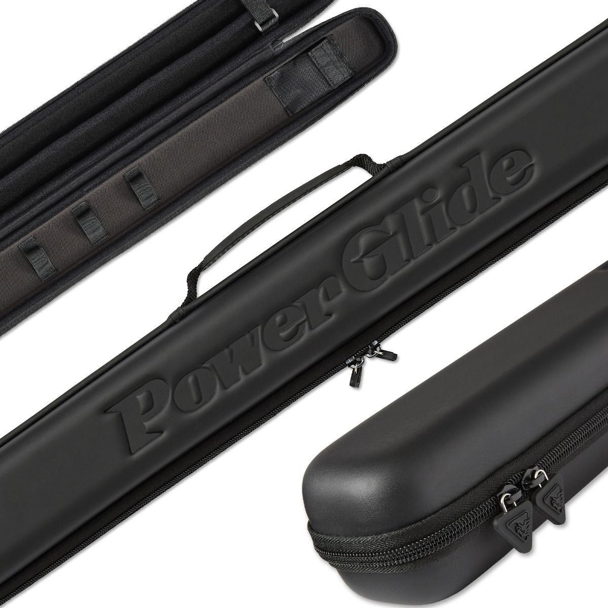 PowerGlide Snooker Svartur 2 piece Cue Case