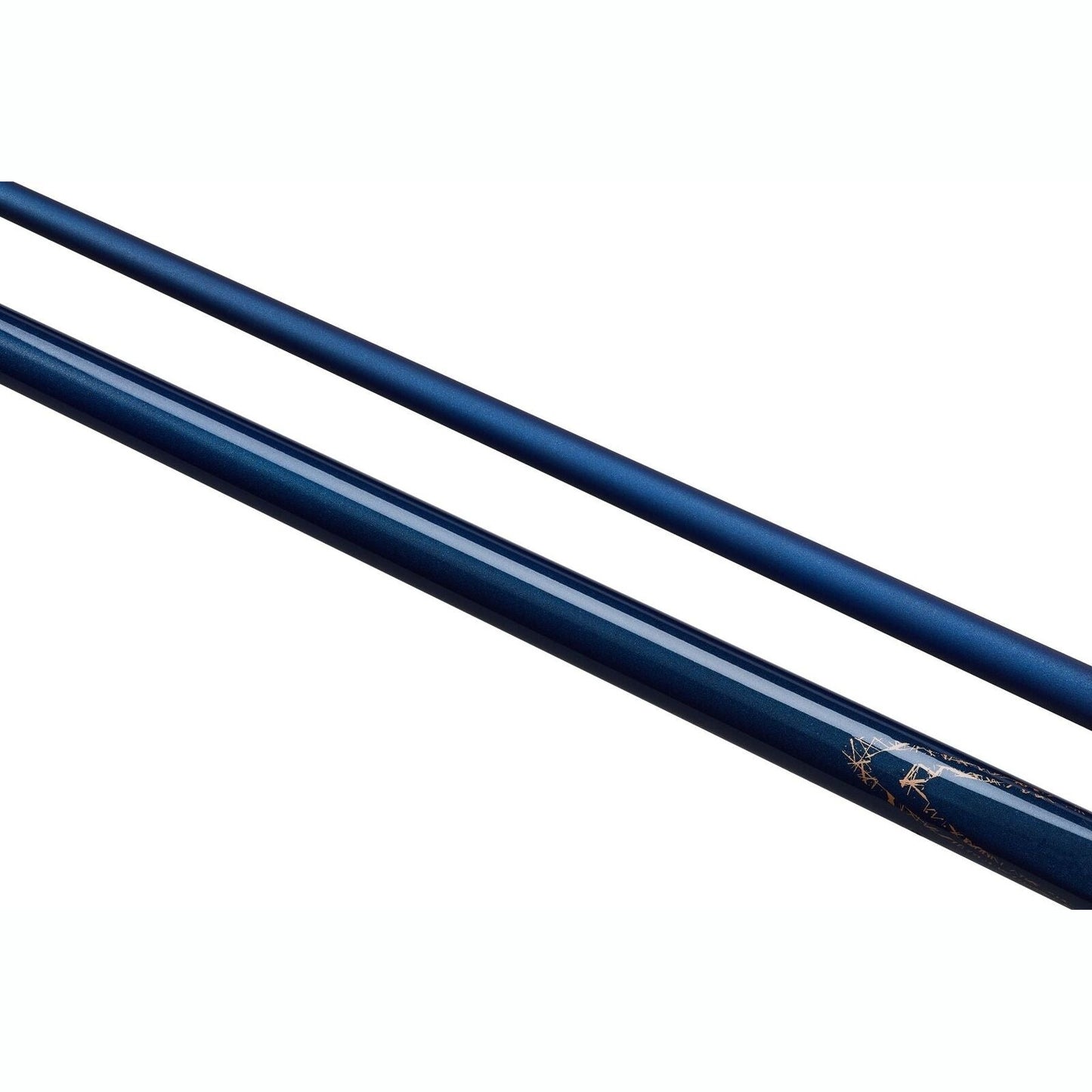 PowerGlide Aramid Graphite Snooker Cue 2 Piece 57" 10mm Tip Blue Rose Gold