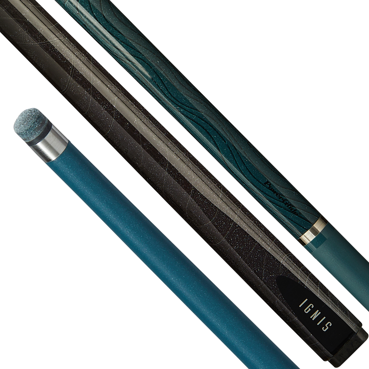 PowerGlide Ignis Carbon Snooker Cue 2 Piece 57" 10mm Tip Black