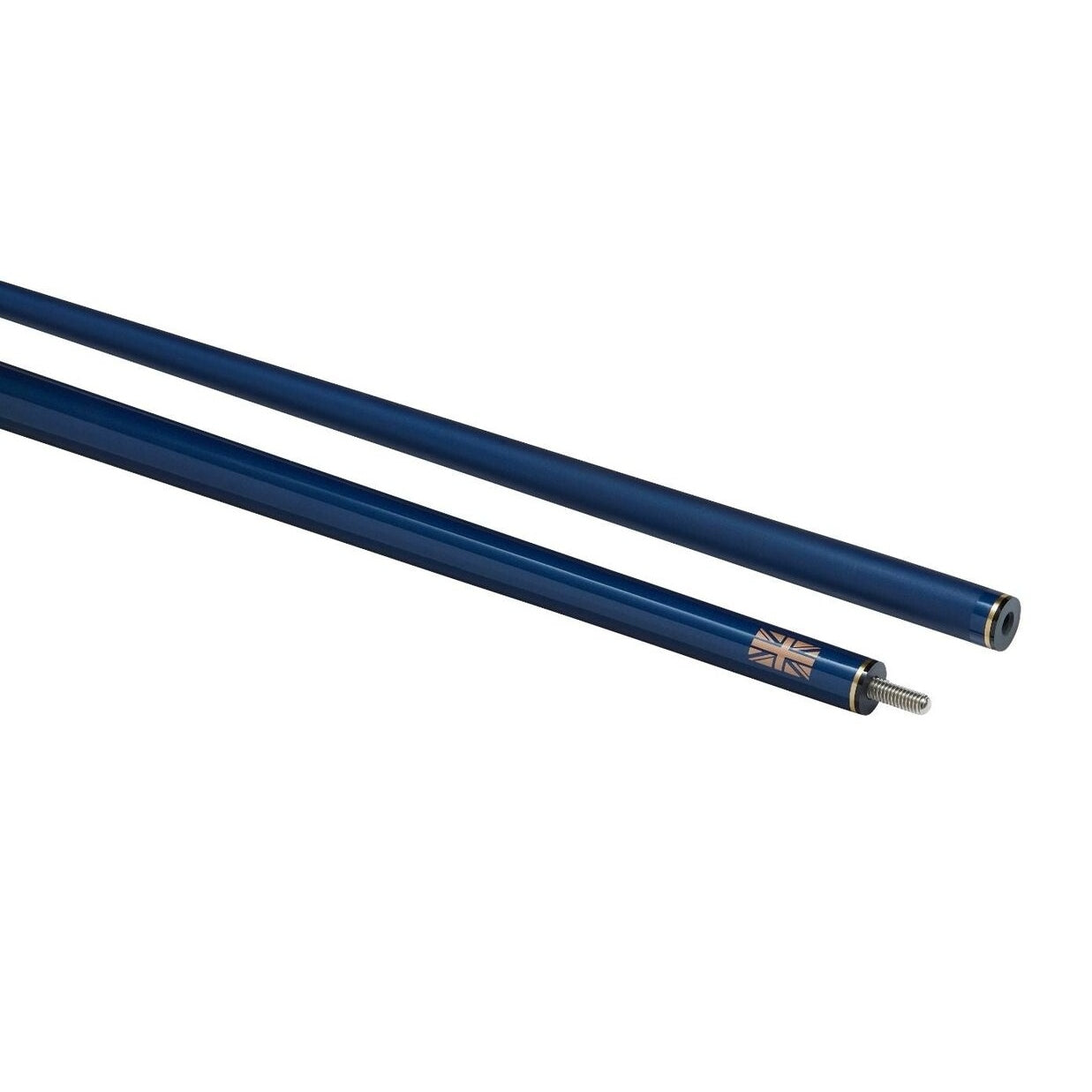 PowerGlide Aramid Graphite Snooker Cue 2 Piece 57" 10mm Tip Blue Rose Gold