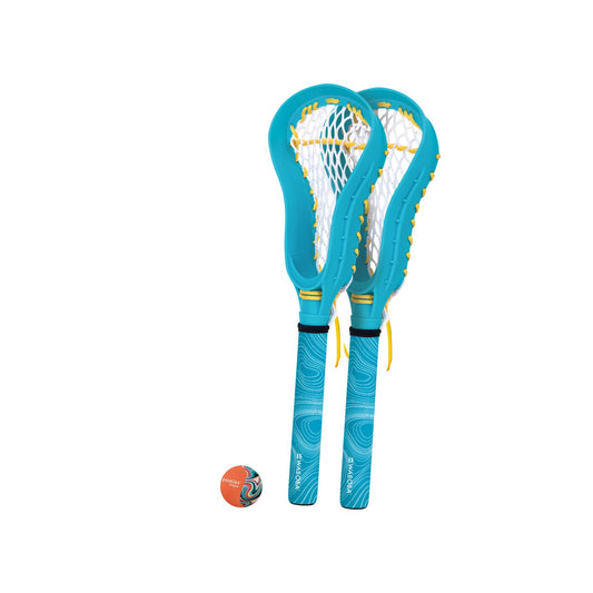 Waboba Mini Water Lacrosse Set with two lacrosse sticks and a ball, designed for outdoor water play and sporting fun.