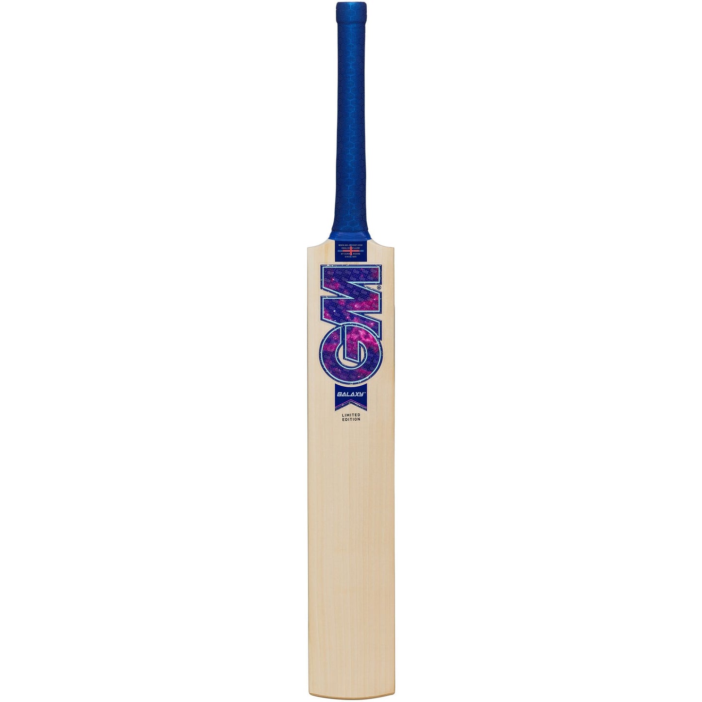 Gunn and Moore GM Galaxy 404 cricket bat with polished wood and grip, designed for cricket players.