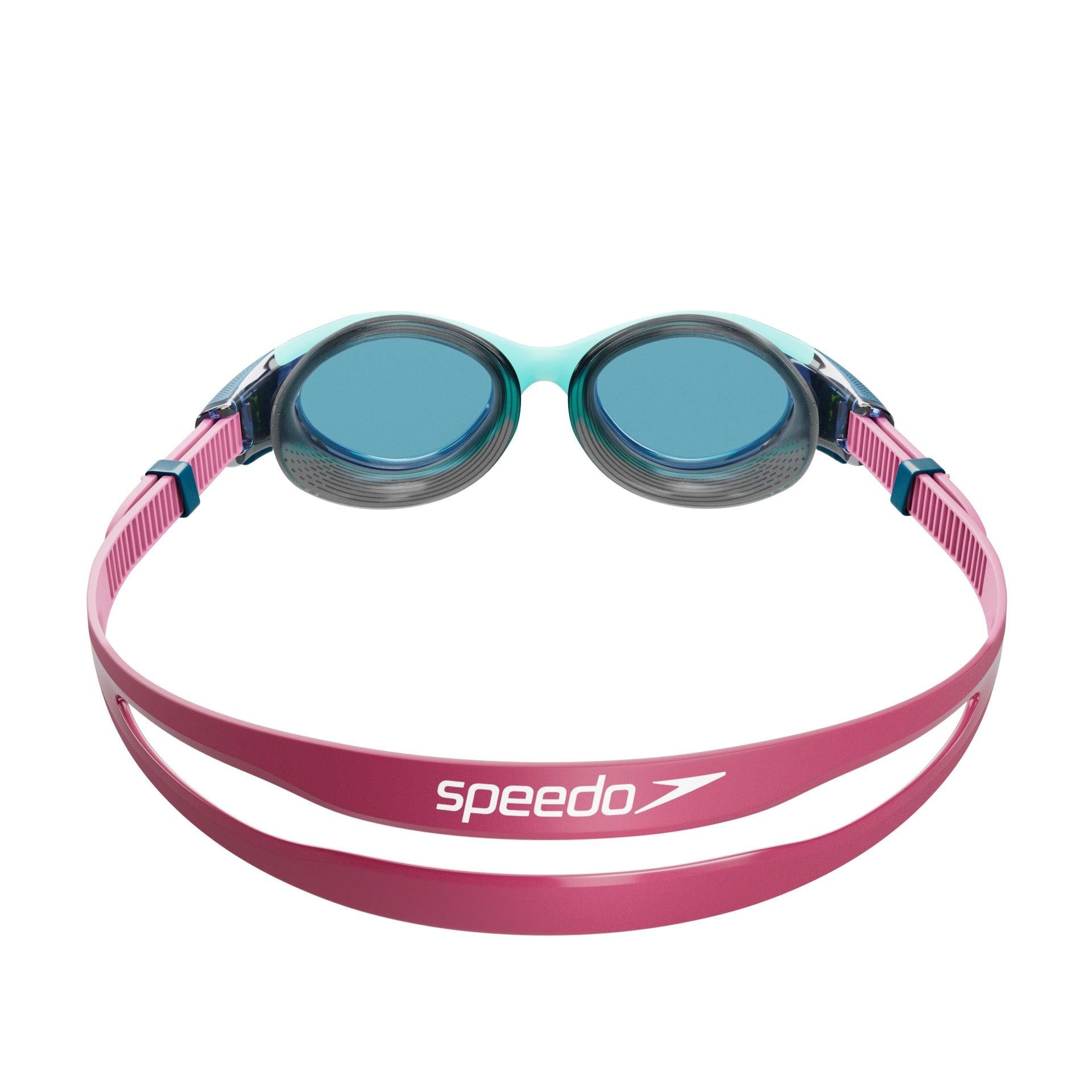 Junior Speedo Biofuse 2.0 Mirror swimming goggles with adjustable strap and mirror lenses for young swimmers.
