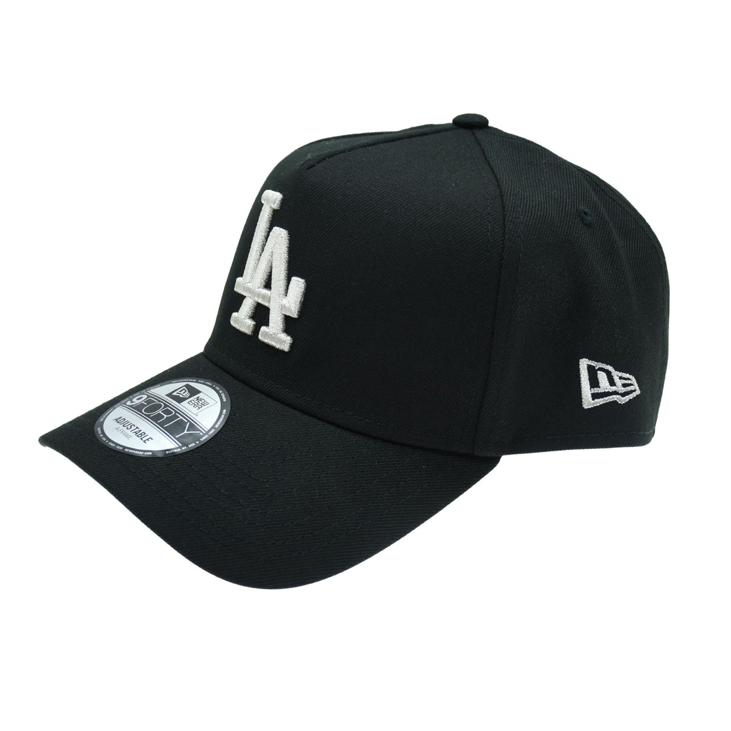 New Era LA Dodgers cap featuring the team logo on a navy blue baseball cap with adjustable strap.