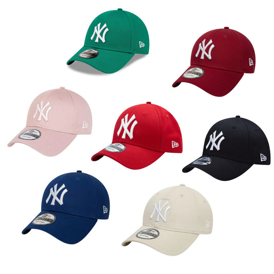 Blue New Era Yankees cap with the iconic logo, sporting a classic baseball cap design perfect for sports fans.