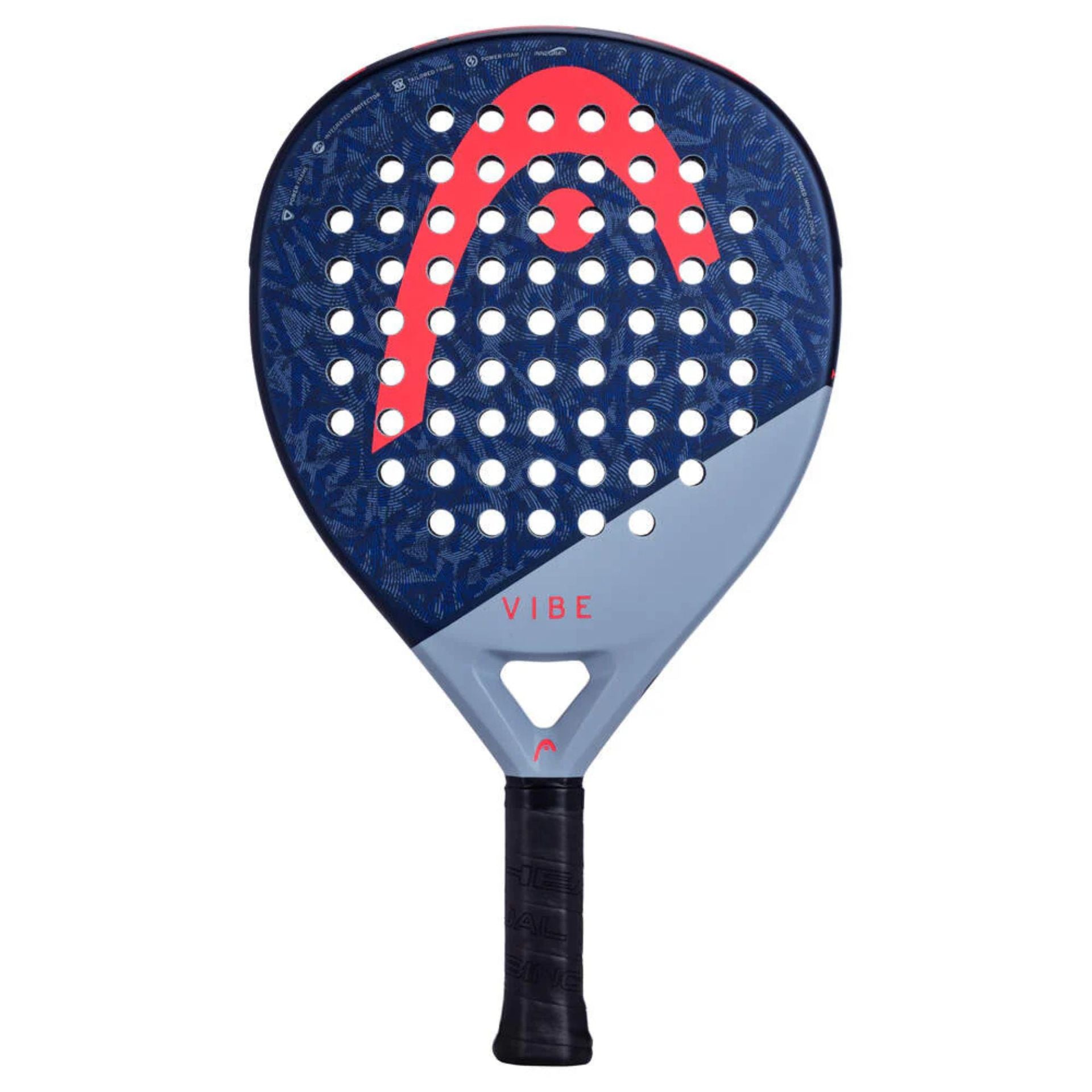 Head Head Vibe Padel Racket for sporting goods, featuring a sleek design and lightweight frame for optimal performance on the court.