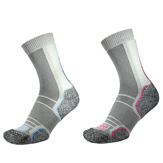 Pair of 1000 Mile Trek Socks for ladies, twin pack, designed for hiking and trekking, in a sporting goods product image.