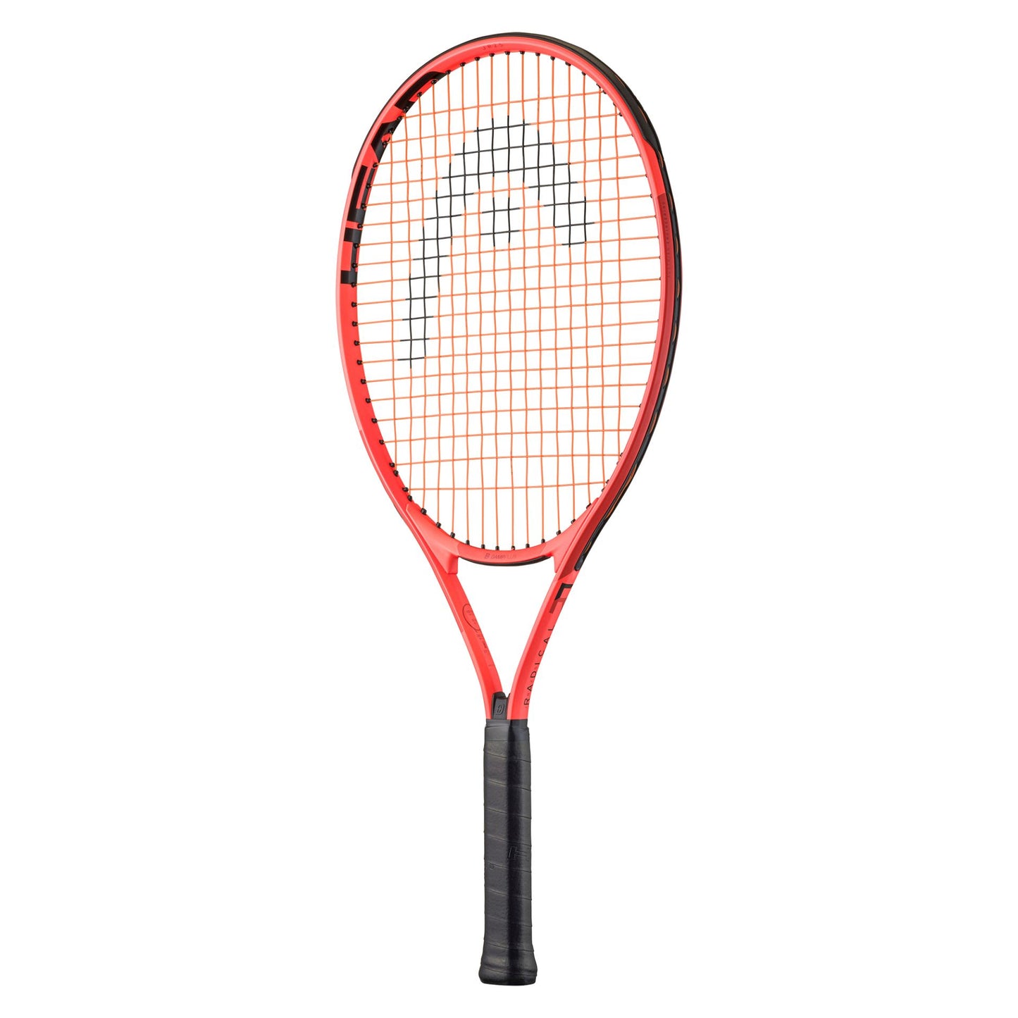 Head Radical tennis racket with Grip 3, featuring a sleek black and red frame and ergonomic handle for improved performance.