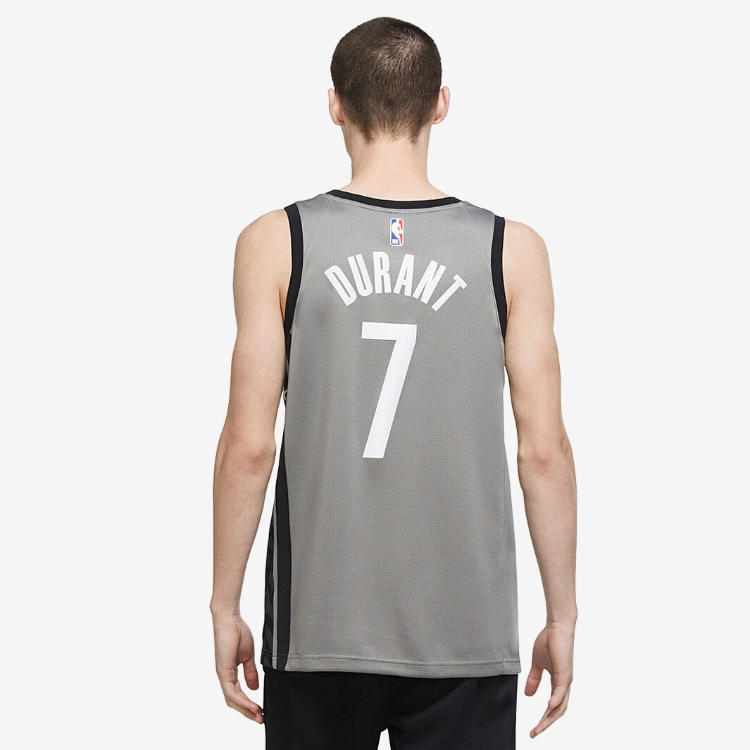 Nike NBA Brooklyn Nets Kevin Durant 2020 Swingman youth basketball jersey, front view showing team logo and player name.
