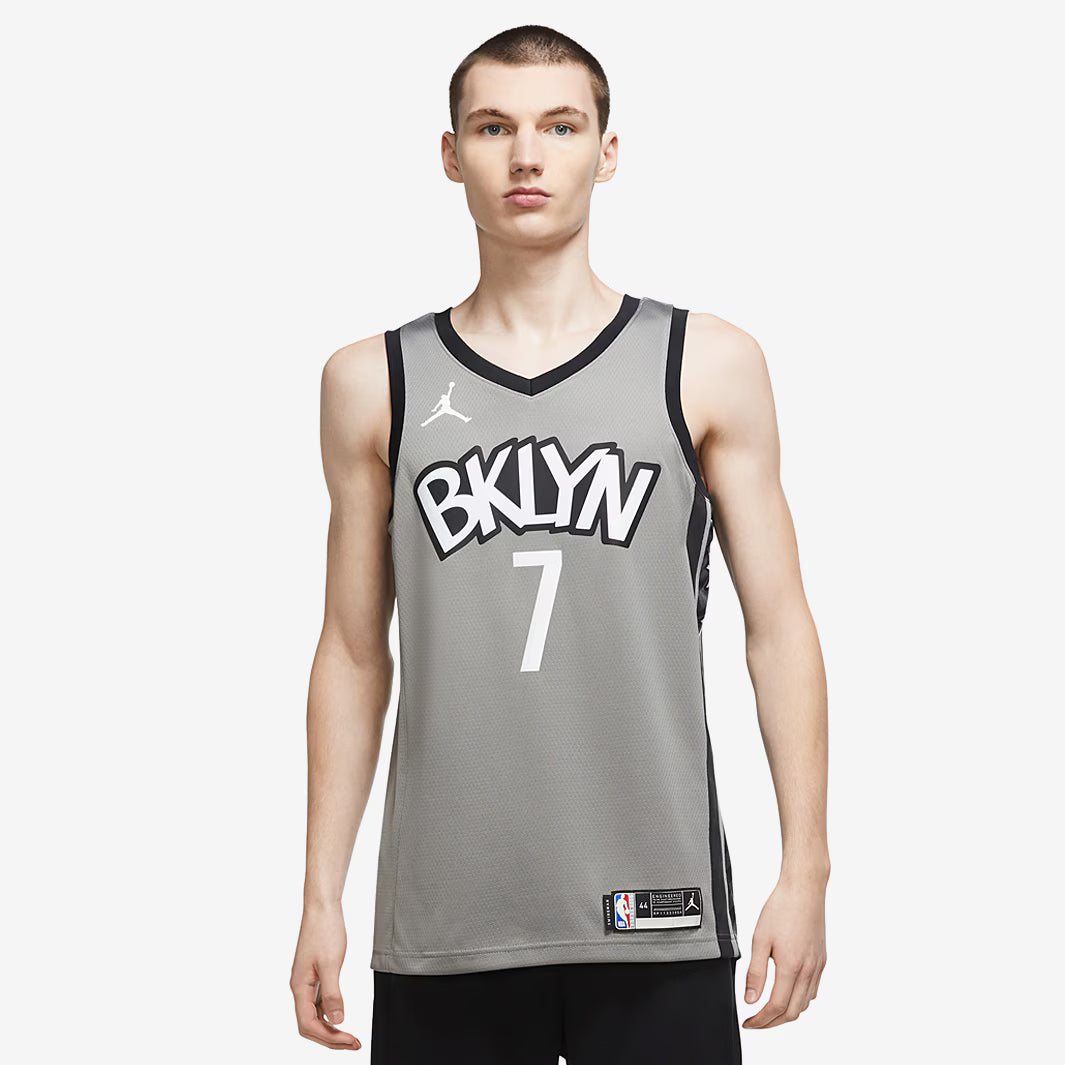 Nike NBA Brooklyn Nets Kevin Durant 2020 Swingman youth basketball jersey, front view with team and player details.