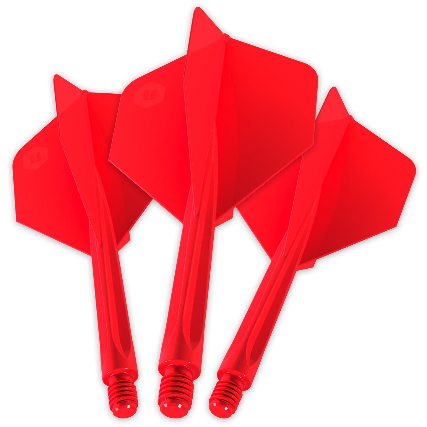 Unicorn Forge All-In-One Flight and Shaft for sporting goods, featuring a close-up of the flight and shaft components.