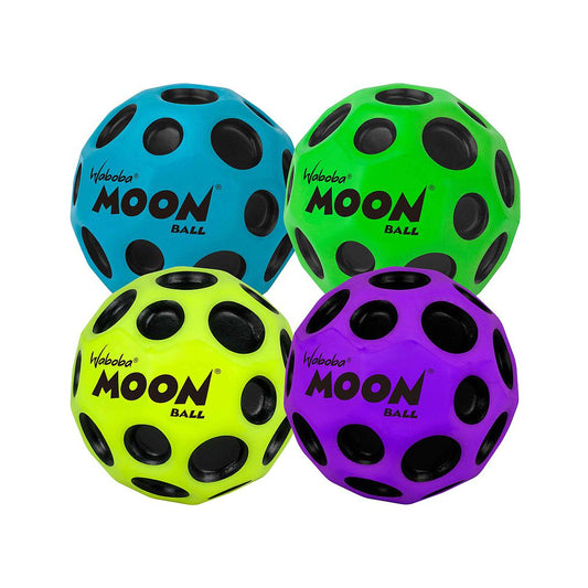 Waboba Moon Ball hyper bouncing ball in assorted colors, sporting goods toy designed for outdoor play and high bounce fun.