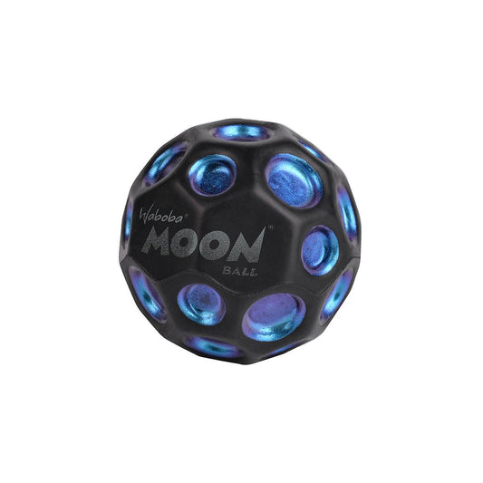 Waboba Dark Side of Moon Ball in black with moon and star design, sporting goods ball for outdoor play and water activities.