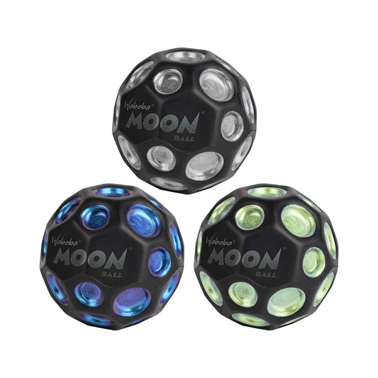 Waboba Dark Side of Moon ball in assorted colors, outdoor sporting goods toy for bouncing and playing.