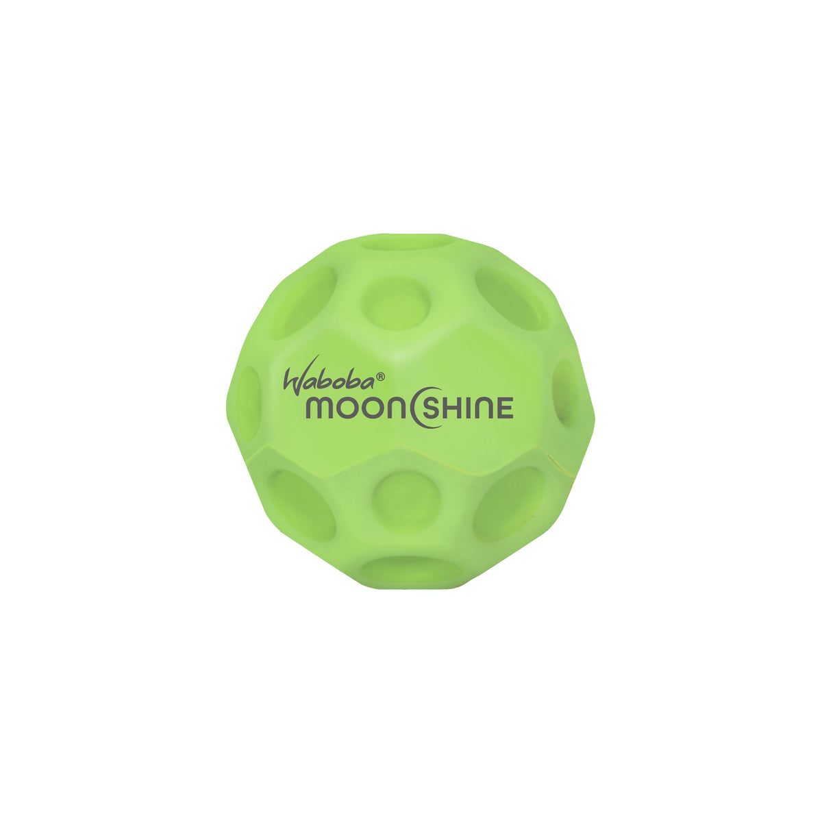 Waboba Moon Shine light-up bouncing ball for outdoor sports, glowing in the dark with vibrant colors during play.