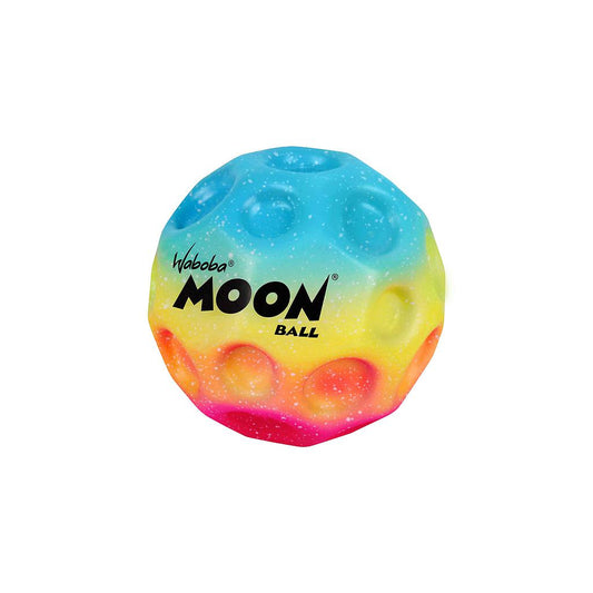 Waboba Gradient Moon Ball, colorful rubber sport ball designed for outdoor play and bouncing activities.