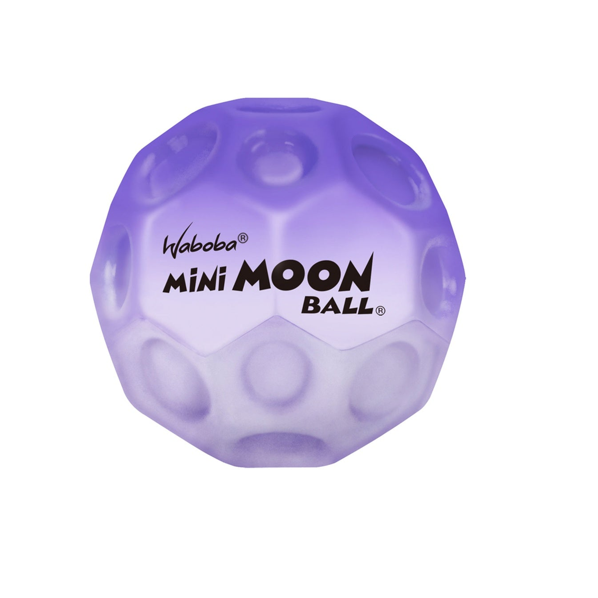 Waboba Mini Moon Ball in vibrant yellow with black accents, designed for outdoor sports and playful bouncing activities.