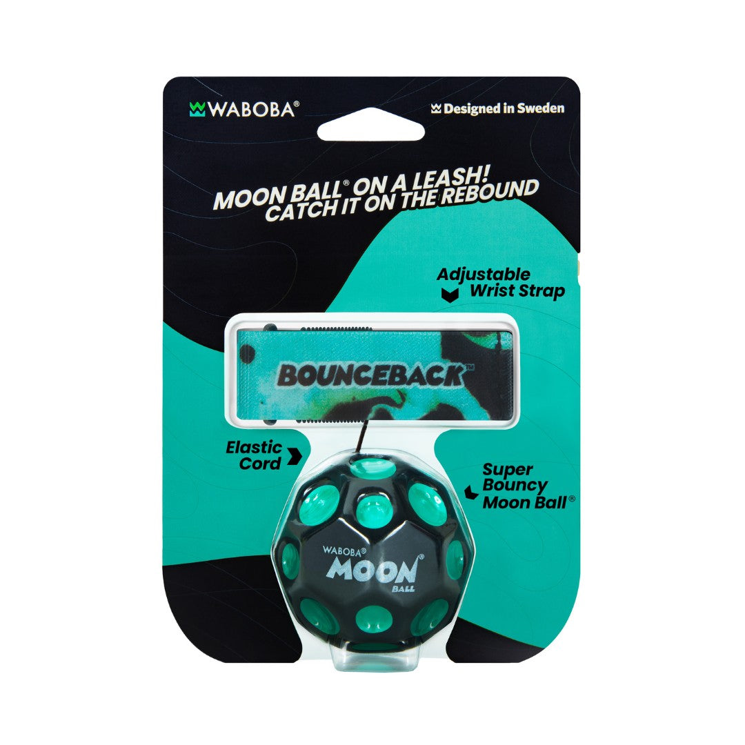 Waboba Bounceback sporting goods ball with bright colors and textured surface for outdoor play and bouncing fun.