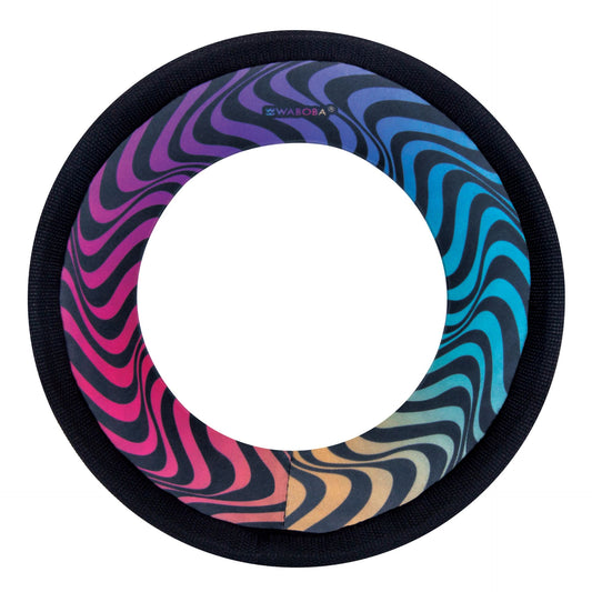 Waboba Big Ring 12-inch flying disc for outdoor play, featuring bright colors and lightweight design for fun sports activities.