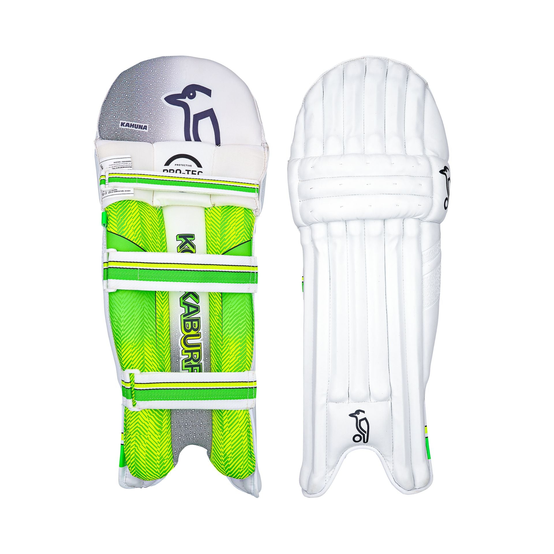 Kookaburra Kahuna 5.1 cricket batting pads with protective padding and adjustable straps for cricket players.