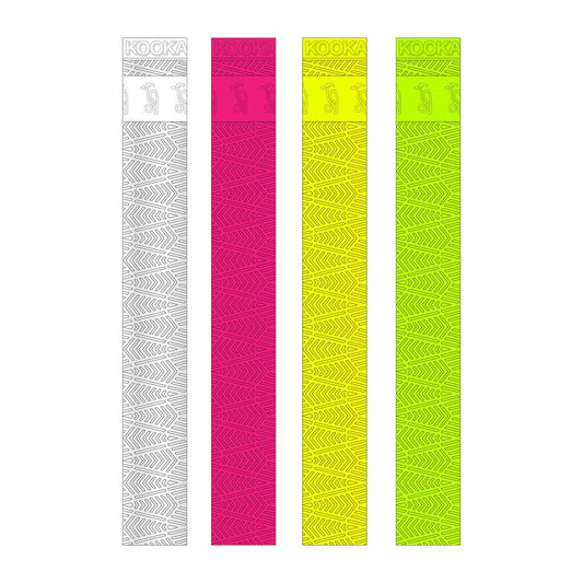 Kookaburra Aura Grip cricket bat grip in black with blue accents, designed for sport and cricket equipment.