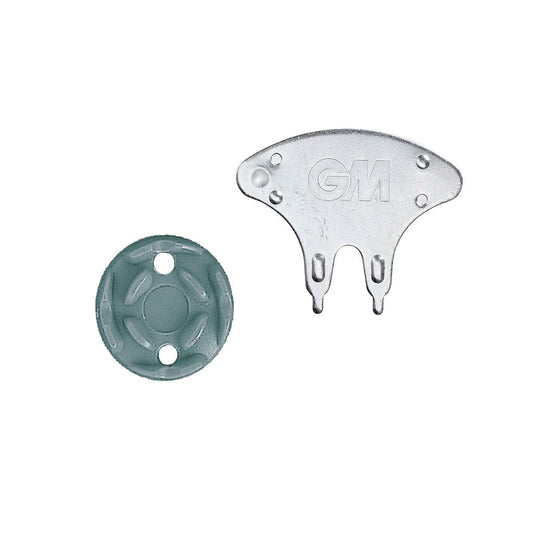 Set of 20 GM Cricket soft studs with spanner, sporting goods equipment for cricket footwear, arranged on a white background.