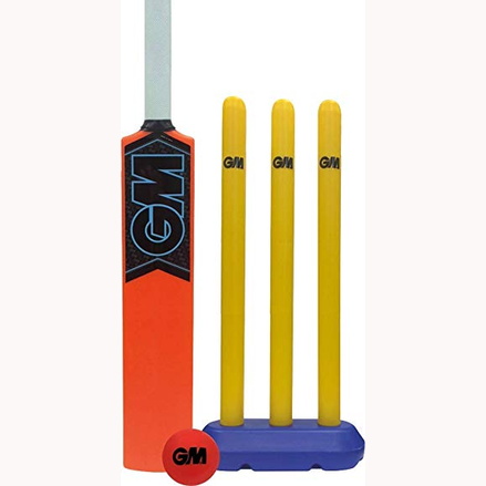 GM Striker Youth Cricket Set for ages 8-11, includes bat, ball, and protective gear, designed for young cricket players.