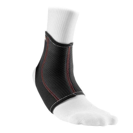 Black McDavid ankle sleeve for sports, providing support and compression for ankle stability during athletic activities.