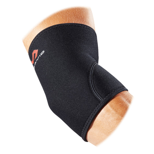 Black McDavid Elbow Support for sports, featuring adjustable straps and breathable fabric for enhanced elbow stability.