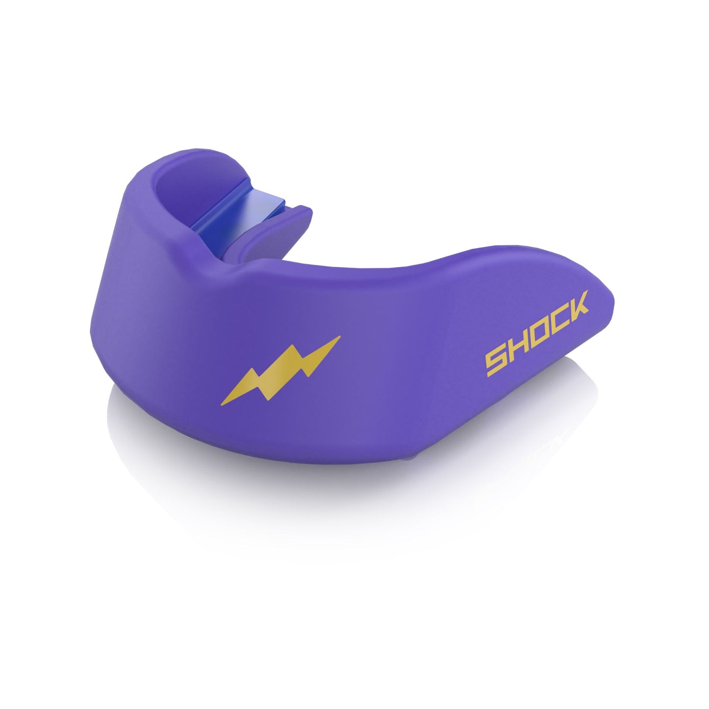 Shock Doctor Mouthguard Gel Strike in blue, designed for sports protection, showing the flexible gel material and sporty packaging.